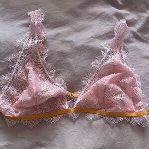 Victoria's Secret Pink and Gold Lace Bralette